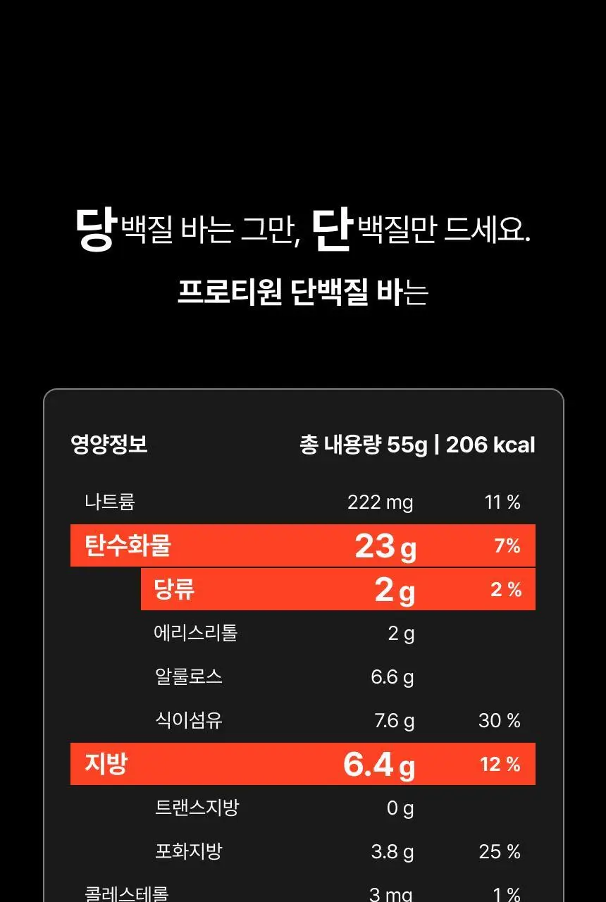 [무료배송] 프로티원 단백질바 2종 1BOX (10개입) 상세페이지 20
